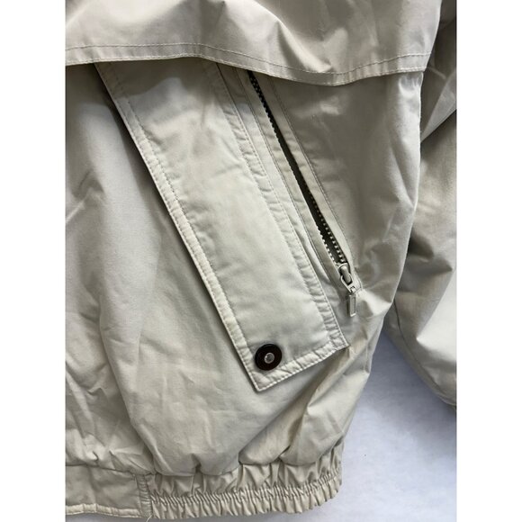 London Fog Mens Beige Removable Lined Jacket Size Large Waterproof Nylon Shell - Picture 11 of 16
